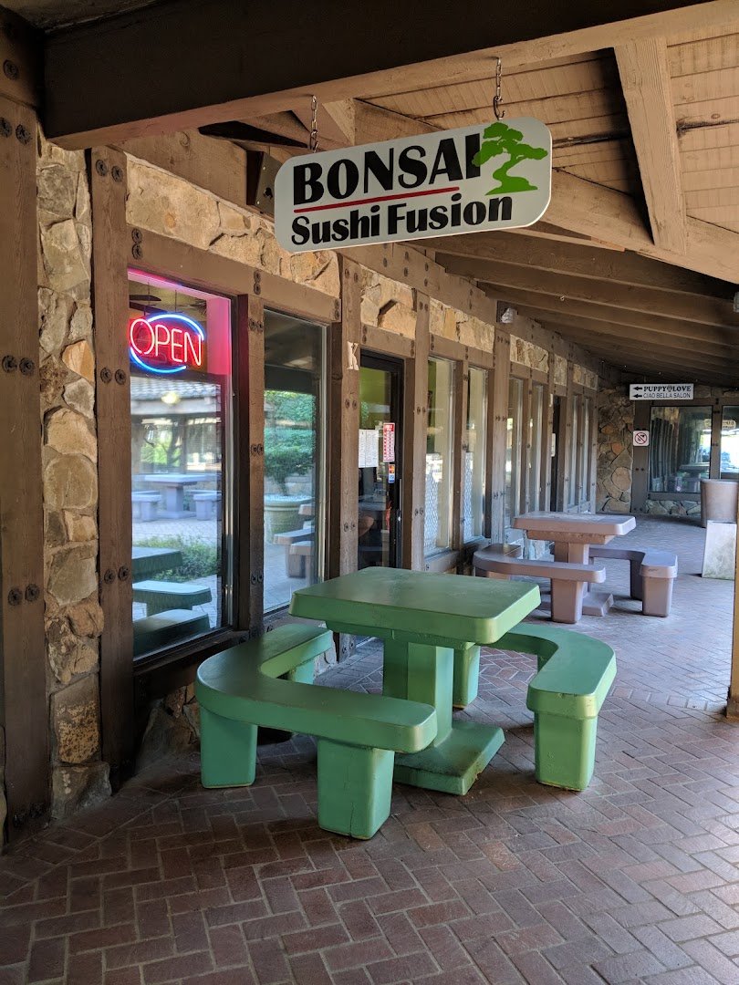 Bonsai Sushi Fusion storefront in Redding.